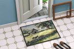 Donkey by the Stone Wall Doormat Front Door Mat Indoor Outdoor Rugs for Entryway, Non Slip Washable Low Pile, 24H X 36W