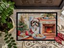 Lhasa Apso Christmas Cookies Doormat Front Door Mat Indoor Outdoor Rugs for Entryway, Non Slip Washable Low Pile, 24H X 36W