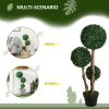 Artificial Plant for Home Decor Indoor & Outdoor Fake Plants Artificial Tree in Pot, 3 Ball Boxwood Topiary Tree for Home Office, Living Room Decor