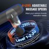 VEVOR Massage Gun Deep Tissue, Percussion Muscle Massager for Athletes - with 4 Speed Levels & 4 Massage Heads, 7.4V 2500mAh Batteries