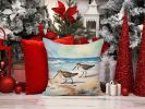 Sandpipers Hunting Throw Pillow Machine Washable, Indoor Outdoor Decorative Pillow for Couch, Bed or Patio, 14Hx14W