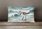 Birds, Birds, Birds Throw Pillow Throw Pillow for Indoor Couch Bed Outdoor Patio Washable, Sanderling 7525,12Hx16W