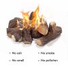 9 Pcs Fake Gas Fireplace Logs ; Ceramic Wood Fire Pit Logs Sets for Indoor or Outdoor Fireplace