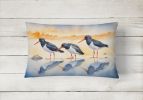 Birds, Birds, Birds Throw Pillow Throw Pillow for Indoor Couch Bed Outdoor Patio Washable, Oystercatchers Foraging 7522,12Hx16W