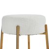 24" Tall, Round Bar Stools, Set of 2 - Contemporary upholstered dining stools for kitchens