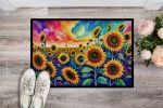 Sunflowers in Color Doormat Front Door Mat Indoor Outdoor Rugs for Entryway, Non Slip Washable Low Pile, 24H X 36W