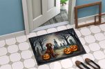 Irish Setter Spooky Halloween Doormat Front Door Mat Indoor Outdoor Rugs for Entryway, Non Slip Washable Low Pile, 24H X 36W