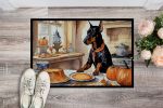 Doberman Pinscher Fall Kitchen Pumpkins Doormat Front Door Mat Indoor Outdoor Rugs for Entryway, Non Slip Washable Low Pile, 24H X 36W