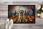 Golden Retriever Spooky Halloween Doormat Front Door Mat Indoor Outdoor Rugs for Entryway, Non Slip Washable Low Pile, 24H X 36W