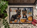 Cairn Terrier Fall Kitchen Pumpkins Doormat Front Door Mat Indoor Outdoor Rugs for Entryway, Non Slip Washable Low Pile, 24H X 36W