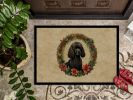 Poodle Christmas Flowers Doormat Front Door Mat Indoor Outdoor Rugs for Entryway, Non Slip Washable Low Pile, 24H X 36W