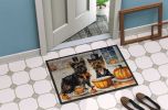 Cairn Terrier Fall Kitchen Pumpkins Doormat Front Door Mat Indoor Outdoor Rugs for Entryway, Non Slip Washable Low Pile, 24H X 36W