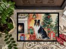 Collie Cozy Christmas Doormat Front Door Mat Indoor Outdoor Rugs for Entryway, Non Slip Washable Low Pile, 24H X 36W