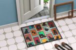 Lots of Black Pug Doormat Front Door Mat Indoor Outdoor Rugs for Entryway, Non Slip Washable Low Pile, 24H X 36W