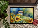 Sunflowers in Watercolor Doormat Front Door Mat Indoor Outdoor Rugs for Entryway, Non Slip Washable Low Pile, 24H X 36W