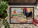 Belgian Sheepdog Christmas Cookies Doormat Front Door Mat Indoor Outdoor Rugs for Entryway, Non Slip Washable Low Pile, 24H X 36W