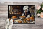 Old English Sheepdog Fall Kitchen Pumpkins Doormat Front Door Mat Indoor Outdoor Rugs for Entryway, Non Slip Washable Low Pile, 24H X 36W