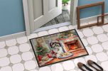 Lhasa Apso Christmas Cookies Doormat Front Door Mat Indoor Outdoor Rugs for Entryway, Non Slip Washable Low Pile, 24H X 36W