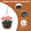 4Pcs 9.64In Diameter Hanging Planter with Drainage Holes Removable Self-Watering Tray Plastic Hanging Flower Plant Pots For Indoor Outdoor Herb Ivy Fe