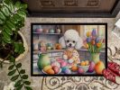 Decorating Easter White Poodle Doormat Front Door Mat Indoor Outdoor Rugs for Entryway, Non Slip Washable Low Pile, 24H X 36W