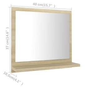 vidaXL Bathroom Mirror Sonoma Oak 40x10.5x37 cm Engineered Wood