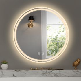 28 Inch Round LED Bathroom Mirror -Wall Mounted