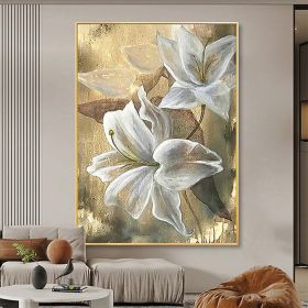 Hand Painted Oil Paintings Hand Painted High quality Flowers Contemporary Modern Rolled Canvas Living Room Hallway Luxurious Decorative Painting (size: 50X70cm, Style: 01)