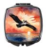 Pelican Fiery Sunset Compact Mirror Decorative Travel Makeup Mirror for Women Girls Gifts Pocket Makeup Mirror Folding Handheld