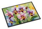 Orchids in Watercolor Doormat Front Door Mat Indoor Outdoor Rugs for Entryway, Non Slip Washable Low Pile, 24H X 36W