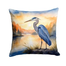 Blue Heron in the Golden Hour Throw Pillow Machine Washable, Indoor Outdoor Decorative Pillow for Couch, Bed or Patio, 18Hx18W (Default: Default)