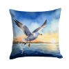 Gull Flying Low Throw Pillow Machine Washable, Indoor Outdoor Decorative Pillow for Couch, Bed or Patio, 18Hx18W