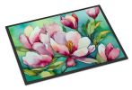 Louisiana Magnolias in Watercolor Doormat Front Door Mat Indoor Outdoor Rugs for Entryway, Non Slip Washable Low Pile, 24H X 36W