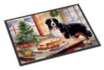 Bernese Mountain Dog Christmas Cookies Doormat Front Door Mat Indoor Outdoor Rugs for Entryway, Non Slip Washable Low Pile, 24H X 36W