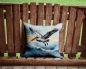 Pelican Soaring Throw Pillow Machine Washable, Indoor Outdoor Decorative Pillow for Couch, Bed or Patio, 14Hx14W