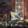 Blue Heron Emerging as the day fades Throw Pillow Machine Washable, Indoor Outdoor Decorative Pillow for Couch, Bed or Patio, 18Hx18W