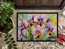 Orchids in Watercolor Doormat Front Door Mat Indoor Outdoor Rugs for Entryway, Non Slip Washable Low Pile, 24H X 36W