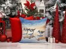 Sandpipers Throw Pillow Machine Washable, Indoor Outdoor Decorative Pillow for Couch, Bed or Patio, 14Hx14W