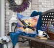 Pelican Fyling at Sunrise Throw Pillow Machine Washable, Indoor Outdoor Decorative Pillow for Couch, Bed or Patio, 18Hx18W