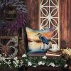 Blue Heron Setting Sun Throw Pillow Machine Washable, Indoor Outdoor Decorative Pillow for Couch, Bed or Patio, 14Hx14W