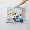 Pelican Soaring Throw Pillow Machine Washable, Indoor Outdoor Decorative Pillow for Couch, Bed or Patio, 18Hx18W