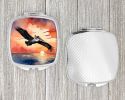 Pelican Fiery Sunset Compact Mirror Decorative Travel Makeup Mirror for Women Girls Gifts Pocket Makeup Mirror Folding Handheld