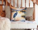 Blue Heron in the Golden Hour Throw Pillow Machine Washable, Indoor Outdoor Decorative Pillow for Couch, Bed or Patio, 14Hx14W