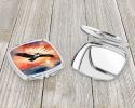 Pelican Fiery Sunset Compact Mirror Decorative Travel Makeup Mirror for Women Girls Gifts Pocket Makeup Mirror Folding Handheld