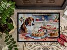 Basset Hound Christmas Cookies Doormat Front Door Mat Indoor Outdoor Rugs for Entryway, Non Slip Washable Low Pile, 24H X 36W