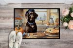 Chocolate Lab Fall Kitchen Pumpkins Doormat Front Door Mat Indoor Outdoor Rugs for Entryway, Non Slip Washable Low Pile, 24H X 36W