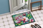 Louisiana Magnolias in Watercolor Doormat Front Door Mat Indoor Outdoor Rugs for Entryway, Non Slip Washable Low Pile, 24H X 36W