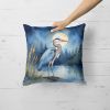 Blue Heron Under the Moonlight Throw Pillow Machine Washable, Indoor Outdoor Decorative Pillow for Couch, Bed or Patio, 18Hx18W