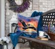 Pelican Fiery Sunset Throw Pillow Machine Washable, Indoor Outdoor Decorative Pillow for Couch, Bed or Patio, 18Hx18W