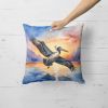 Pelican Fyling at Sunrise Throw Pillow Machine Washable, Indoor Outdoor Decorative Pillow for Couch, Bed or Patio, 18Hx18W