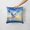 Gull Flying Low Throw Pillow Machine Washable, Indoor Outdoor Decorative Pillow for Couch, Bed or Patio, 18Hx18W